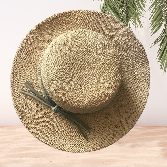 SLIPPER HUT FLIP FLOPS & STRAW HAT SET Flip Flops Green w/Flowers NWT SZ 7 - Picture 6 of 9